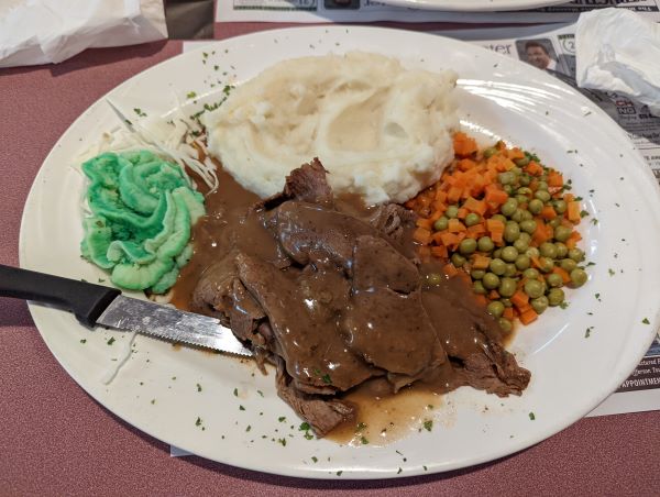 slice roast beef
                                                      dinner